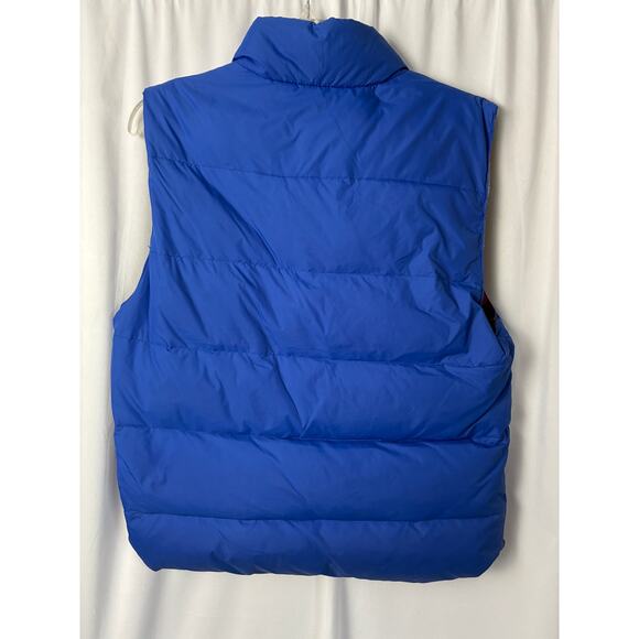 American Eagle Outfitters Down Vest Womens Medium Blue Flannel Lined Puffer - Picture 2 of 11